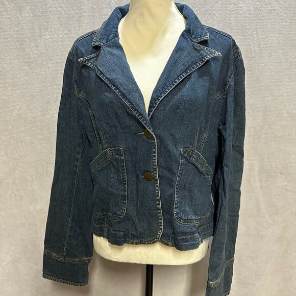 Metro Style | Casual Jean Blazer Jacket | Blue | 12 - Picture 1 of 5